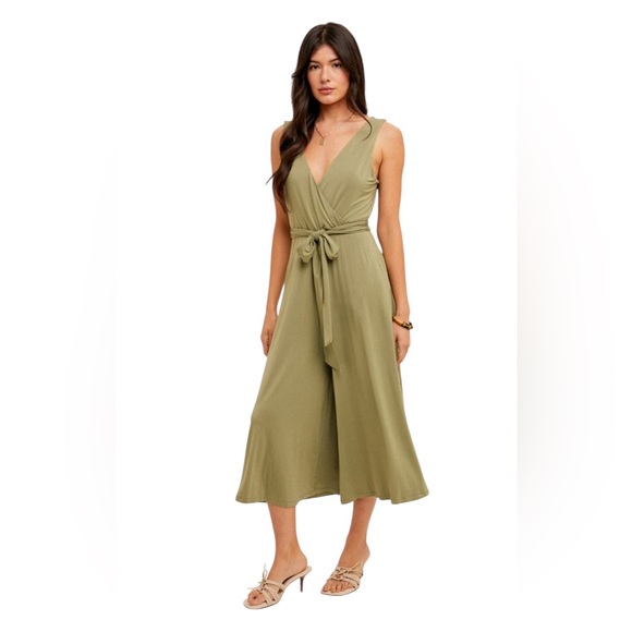 Hem & Thread Olive Green Jumpsuit - Picture 9 of 9